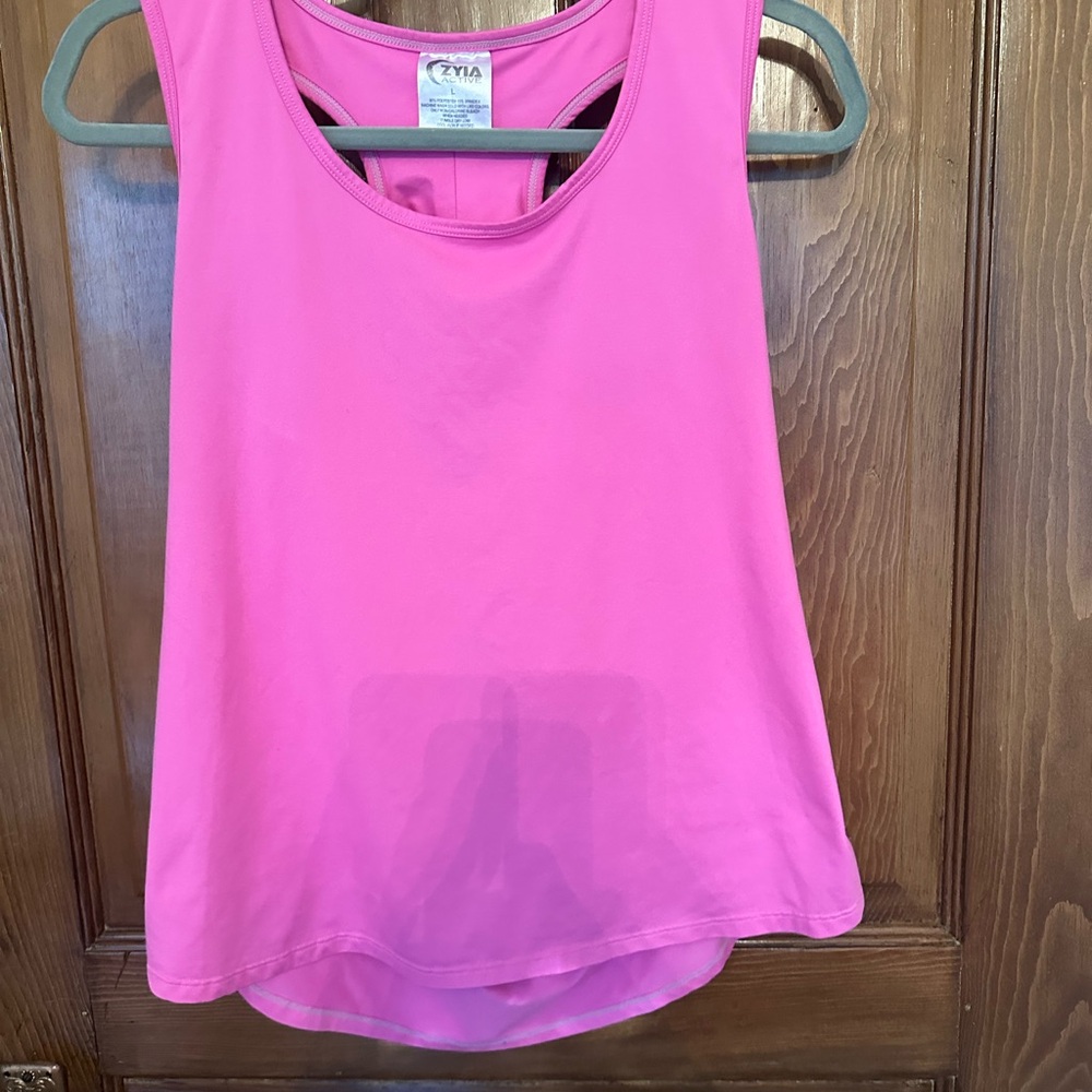 ZYIA Pink Vented Open Back Tank Top
